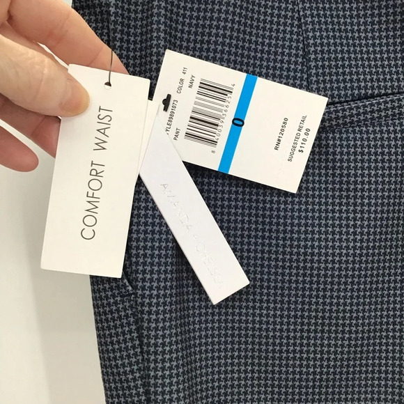 Amanda + Chelsea Stretch Comfort Hounds Tooth Casual Career Pant NWT Size 0 - Picture 8 of 9